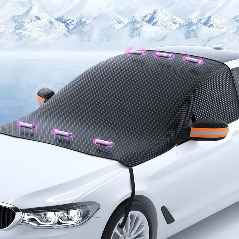 

Автомобильный Снежный щит, утолщенный Магнитный чехол из ткани Оксфорд, автомобильное переднее ветровое стекло, полупокрытие, автомобильный чехол, непромокаемый, Теплоизоляционный солнцезащитный козырек