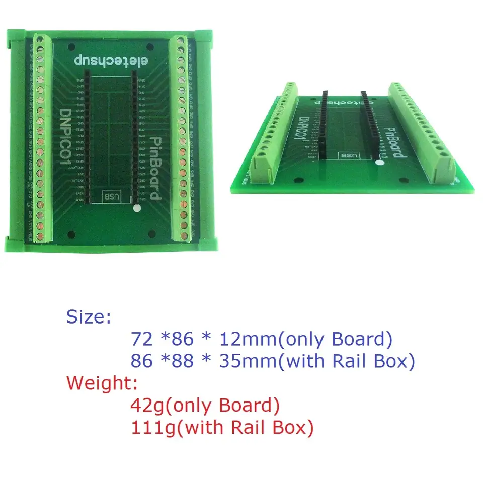 DIN Rail Mount Screw Terminal Block Adapter GPIO Expansion Module for Raspberry Pi Pico RP2040 MCU Development Board image 3