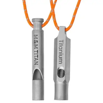 Portable Titanium Wining Sports Keychain Whistlehistle - Emergency Survival Whistle with Lanyard - For Camping, Hiking, Exploring - Sports Training Whistle 1