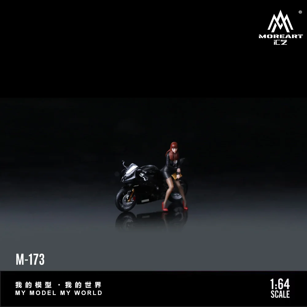 *Pre Order*MoreArt 1:64 R6 Black Beautiful Female Motorcycle Beauty Figure Resin Model Miniature Scene Decoration Gift&Display 