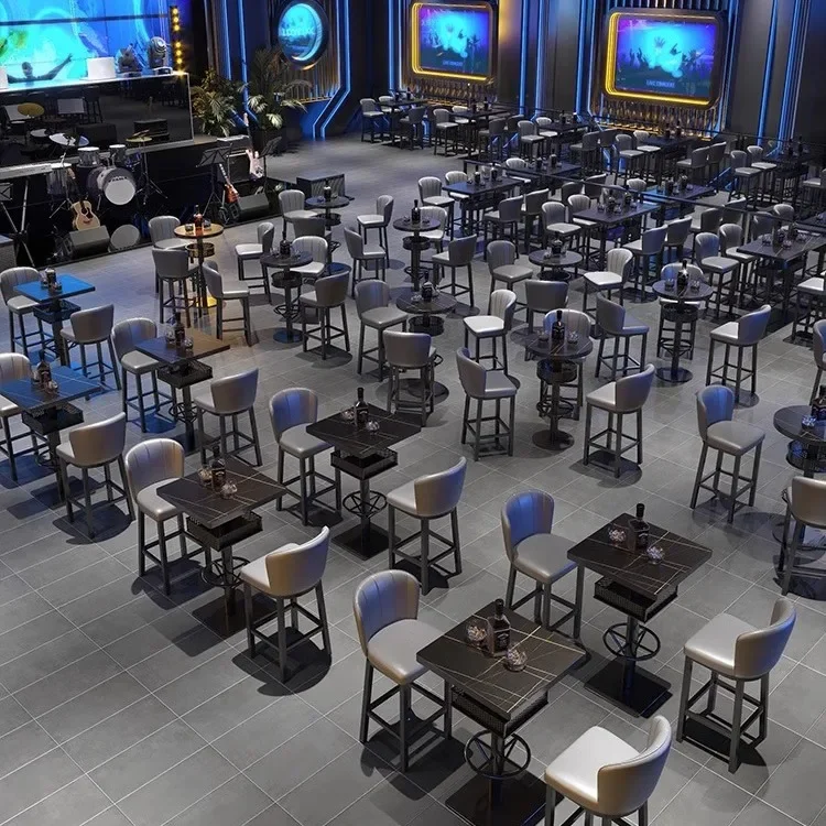 Commercial furniture vintage night show bistro Music bar Clear bar High table chair sofa booth coffee table combination