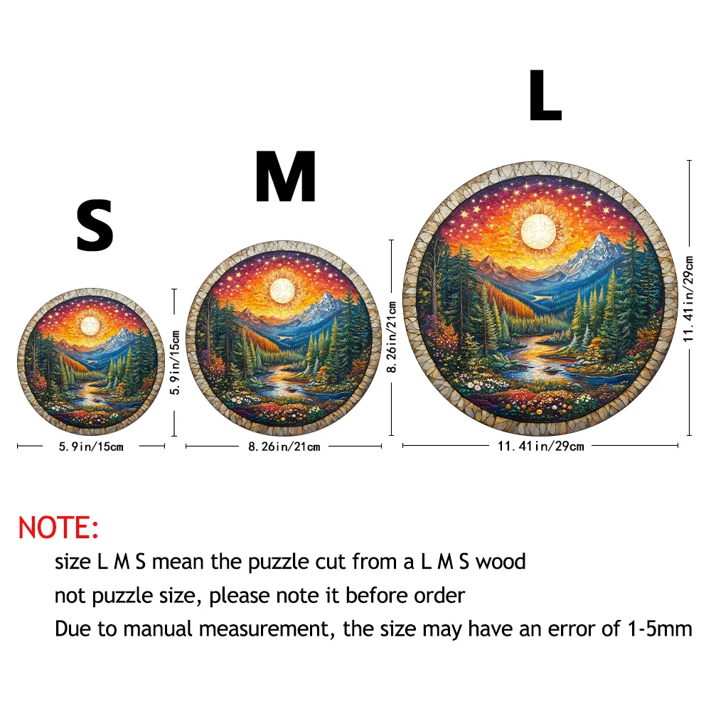 Wooden Puzzle for Adults-3D Sunset Forest Wooden Puzzle Unique Shape Advanced Animal Jigsaw for Adults and Kids,Best Gift