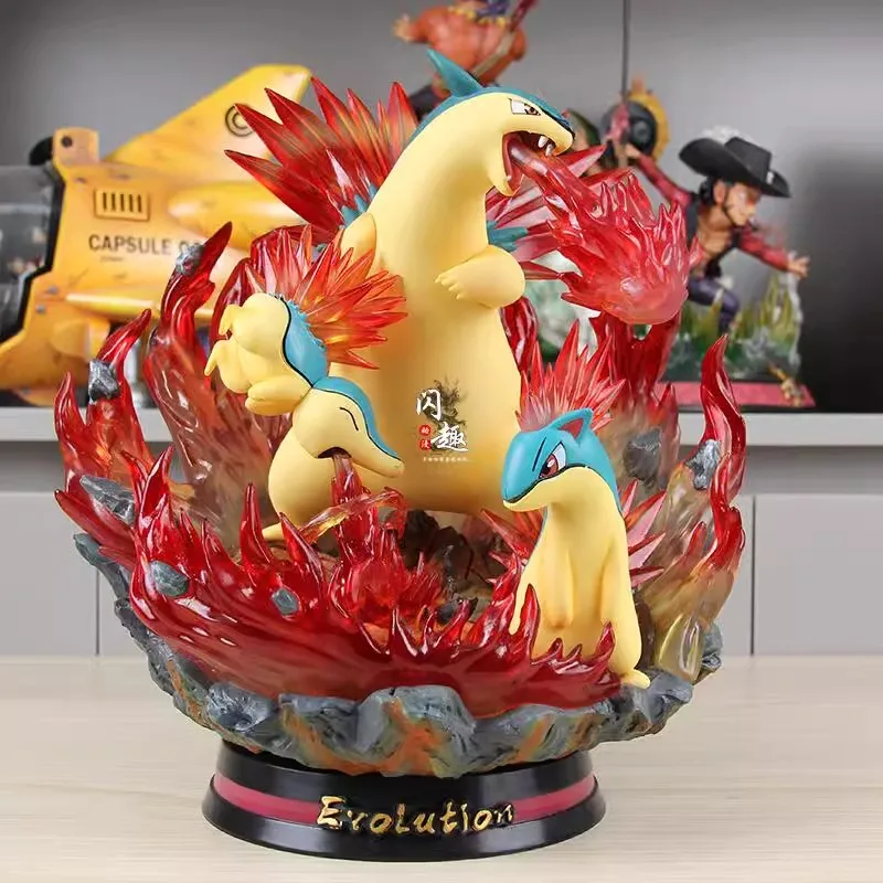 

New Anime Figure Cartoon Pokemon Evolution Cyndaquil Battle Model Pvc Statue Anime Figurine Dolls Model Childs Toys Children Gi