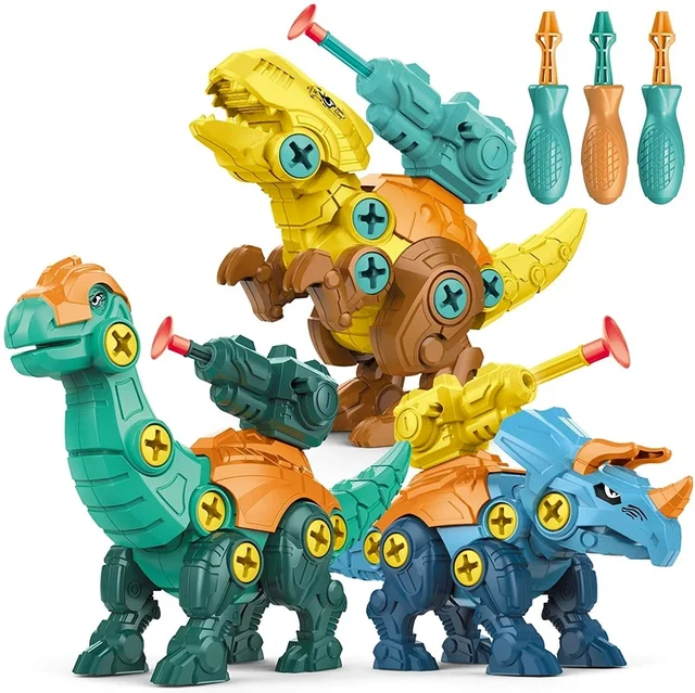 Children's Dinosaur Construction Boy Toy Set Educational Designer Model Screwdriver Disassembly Assembly Puzzle Toys for Kid 1