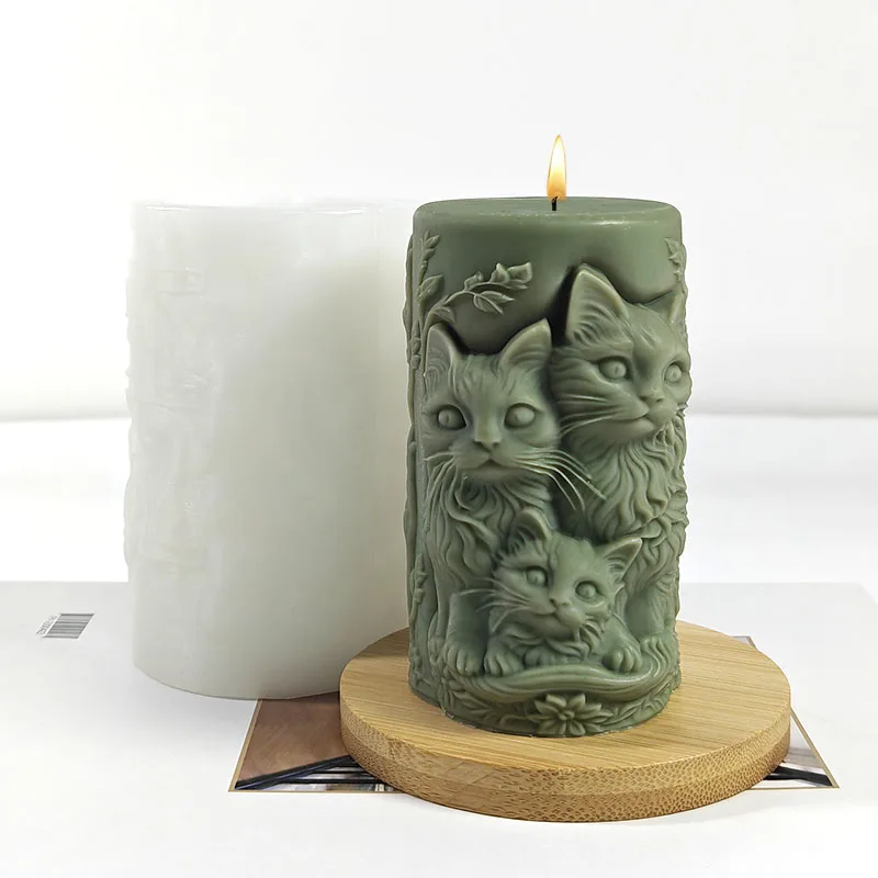 Cat Pillar Candle Mold 3