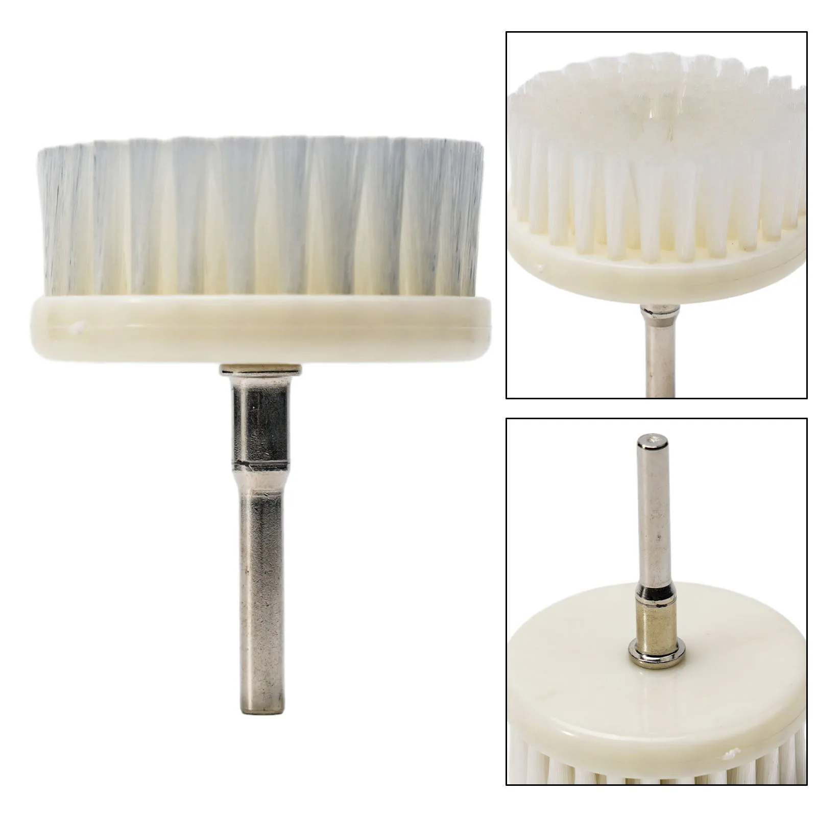 

60mm White Soft Drill Powered Brush Head For Cleaning Car Carpet Bath Surface Cleaning Of Fabric Sofa Carpet Leather Interior