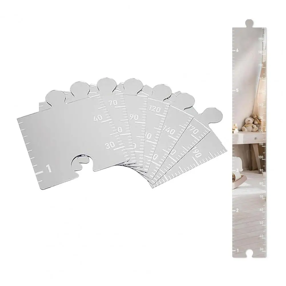 1 Set Kids Growth Chart Mirror Dry Erase Board Children Room Wall Hanging Splicing Height Measurement Ruler
