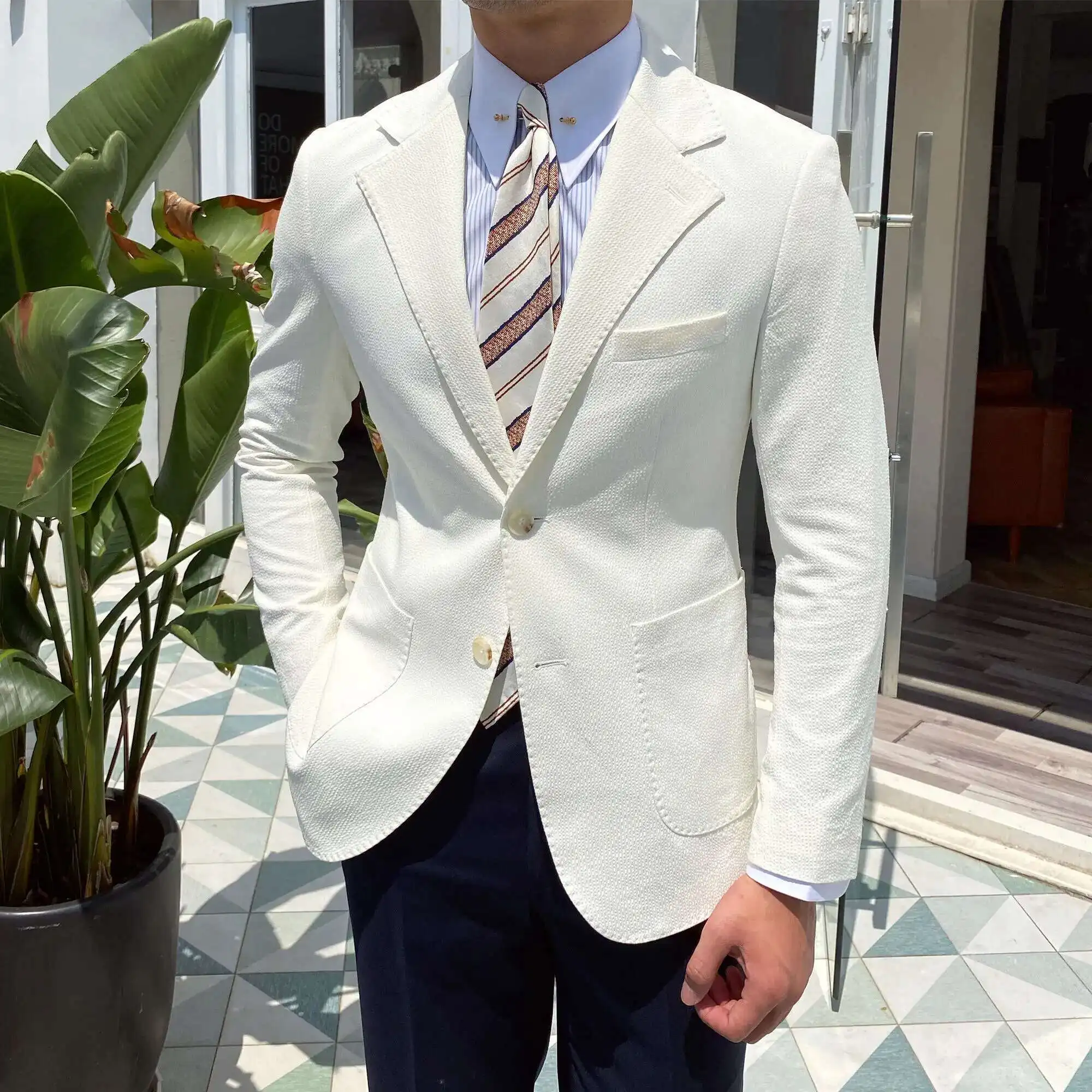 European Blazers For Men Social Club Outfits Solid Blazer Men Party Dinner British Business Office Formal Blazer Hombre