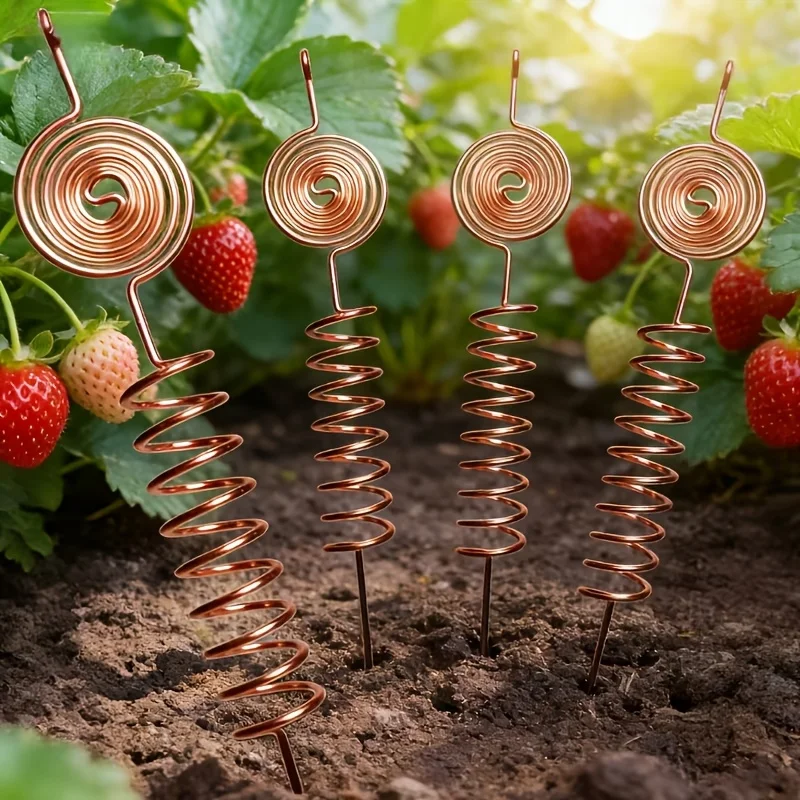 Premium electroplated copper garden antenna kit, copper plant stand - sturdy and durable garden stand with antenna coil design