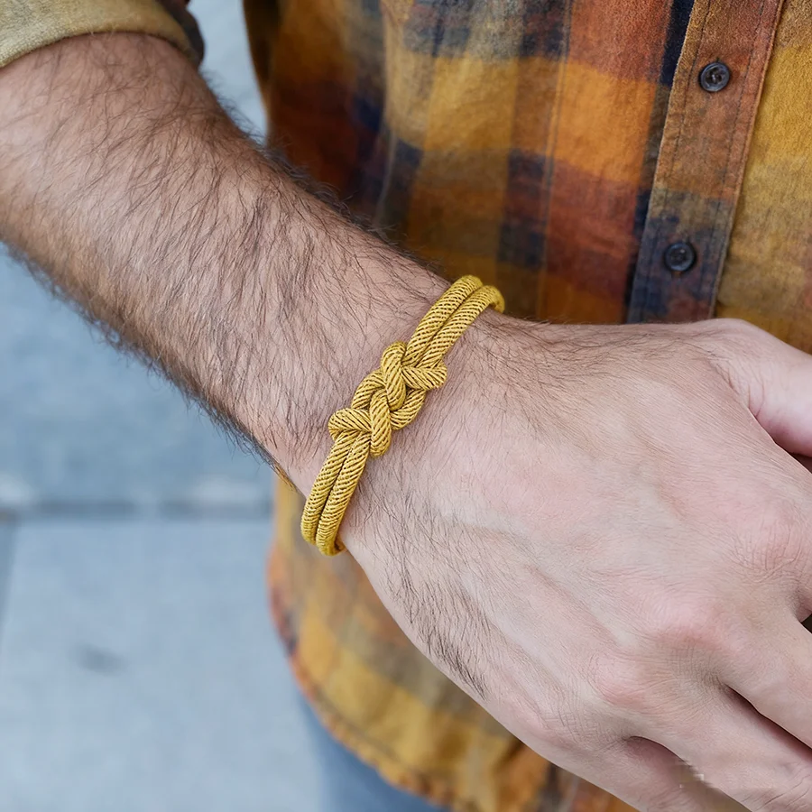 Mens Braided String Bracelet With Chinese Knot Lucky Cord Chain