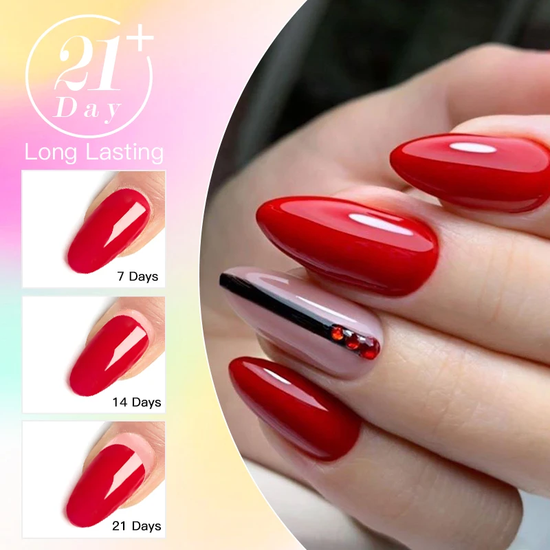 10ml Kirschroter Nagel-Gel-Lack Beliebtester Winter-Lack Semi-Permanent Nagelkunst Maniküre Abziehbarer LED UV Gel Nagellack – Detail 6