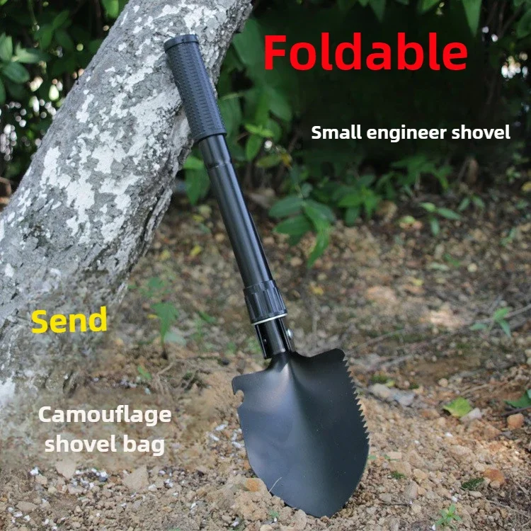 1PC Engineer Shovel Military Shovel Outdoor Multifunctional Folding Military Shovel Vehicle Camping Fishing  Pickaxe 5