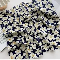 Flower Headband Cotton Linen Square Scarf Pastoral Style Head Scarf Floral Kerchief Collocation Clothing Accessories Neckerchief 2