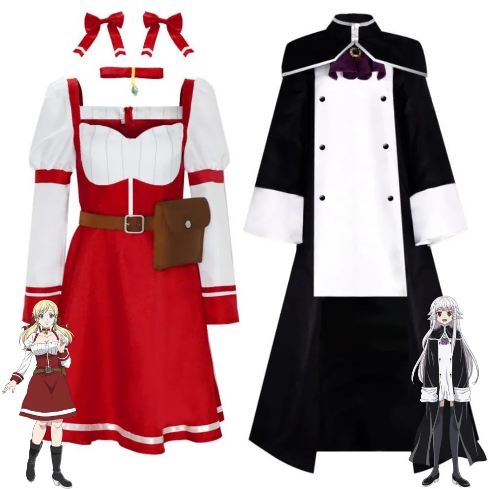 

Anime Yuna Yunisu Anri Hazeworth The Legendary Hero Is Dead Cosplay Costume Red Dress Black Uniform Hallowen Carnival Party Suit