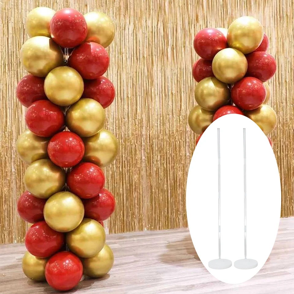 iDecoMart Set di 2 supporti a colonna per palloncini, Altezza regolabile, riutilizzabili, Decorazioni con palloncini adatte per matrimoni e vari eventi