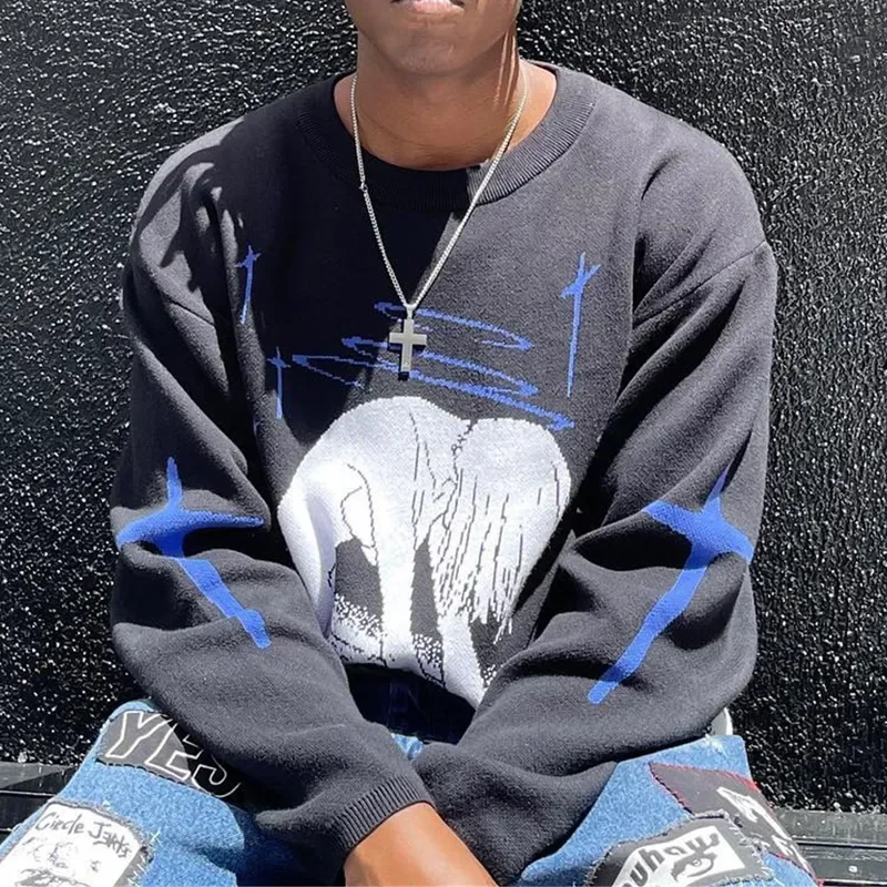 Evangelion Ayanami Rei Anime Sweaters Women Y2k Knitwear