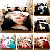 3D Printed Marilyn Monroe Bedding Set Duvet Cover Bedroom Comforter Cover Single Twin King ​Size Quilt Cover Home Textile 2/3PCS 1