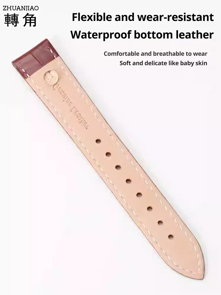 Luxurious Glossy Genuine Leather Watchband – Premium Top Layer Cowhide Strap