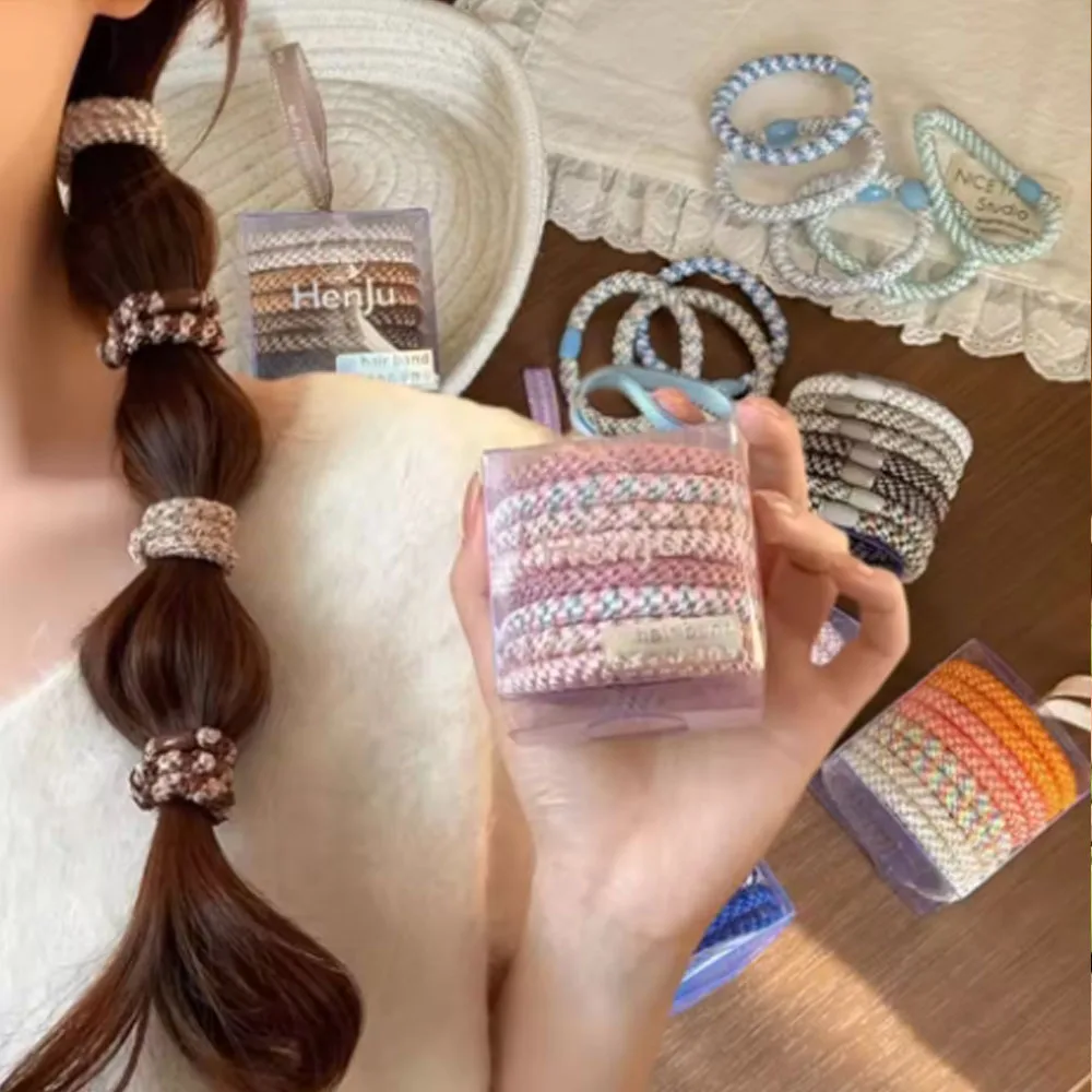 Set di Elastici per Capelli ad Alta Elasticità, Anelli per Capelli, Fasce in Gomma Intrecciate, Accessori per Capelli, Fermacoda - immagine 2