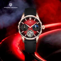 PAGANI DESIGN Tourbillon Men's Watches Gold Luxury Automatic Watch For Men Mechanical Wristwatch AR Sapphire Moon Phase Luminous