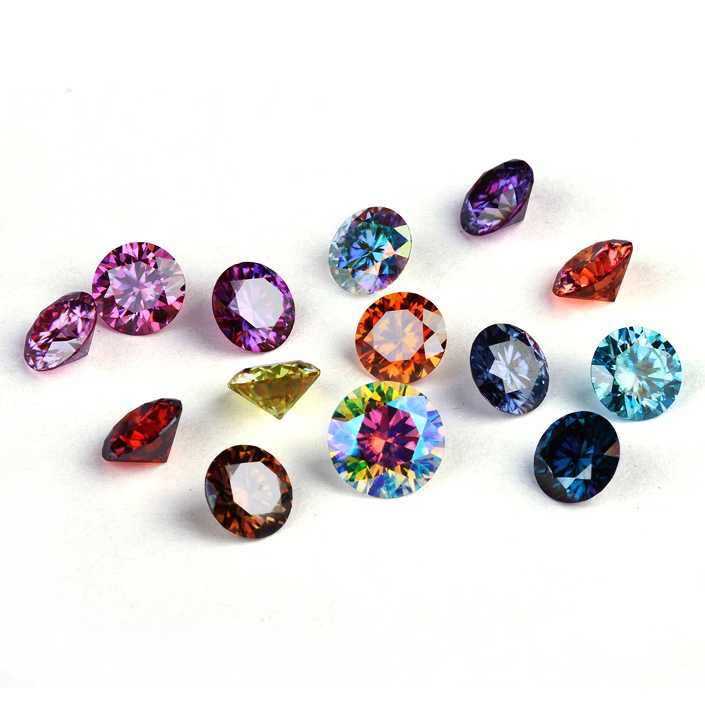 Free Shipping DIY Color Moissanite Gemstone Round Cut 1 Carat Good Quality Moissanite
