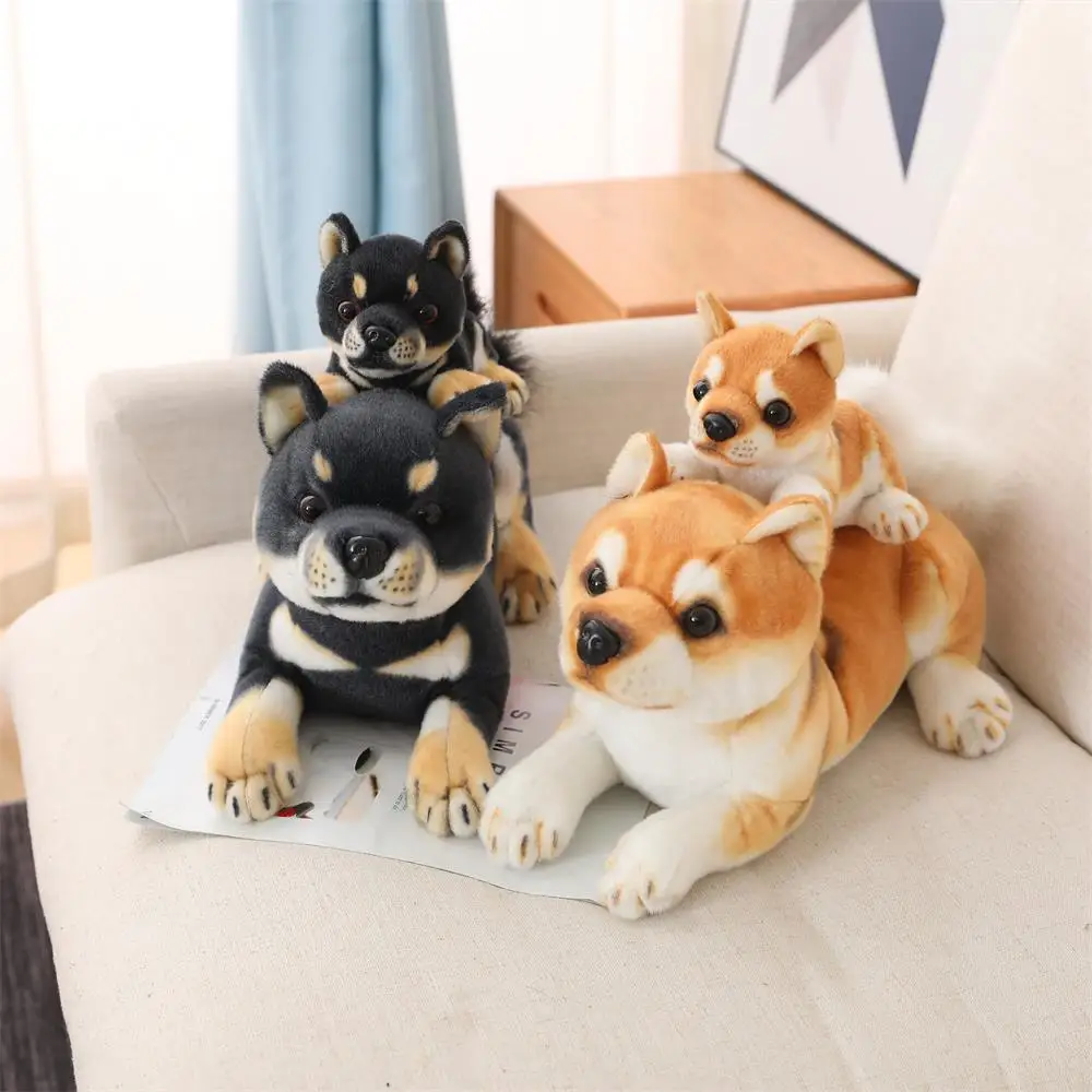 

20/35cm Lying Orange&Black Dog Plush Doll Stuffed Animals Realistic Dog Toy Children Photography Props Boys Birthday Gifts