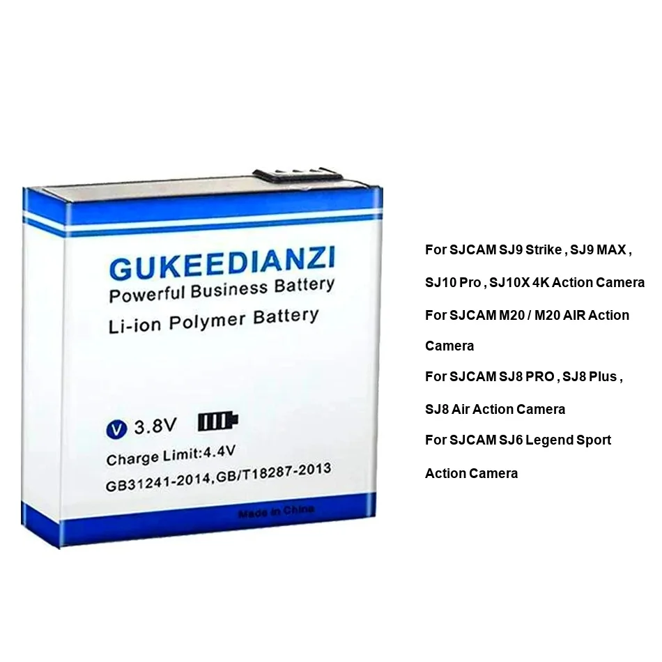 Batterie longue durée 1800mAh pour SJCAM SJ9 SJ10 M20 SJ6 SJ8