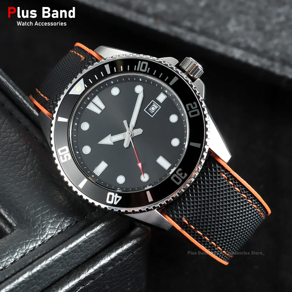 Nylon Sailcloth Rubber Hybrid Waterproof Watch Strap Bracelet