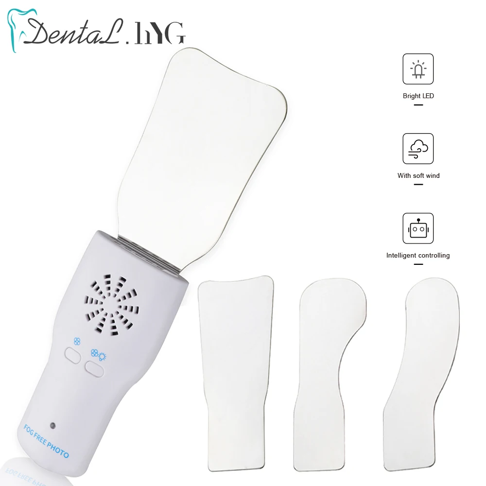 Dental Orthodontic Imaging LED Fog Free Photo Mirror High Hardness Stainless Steel Cavity Obervation Reflector Oral Orthodontic