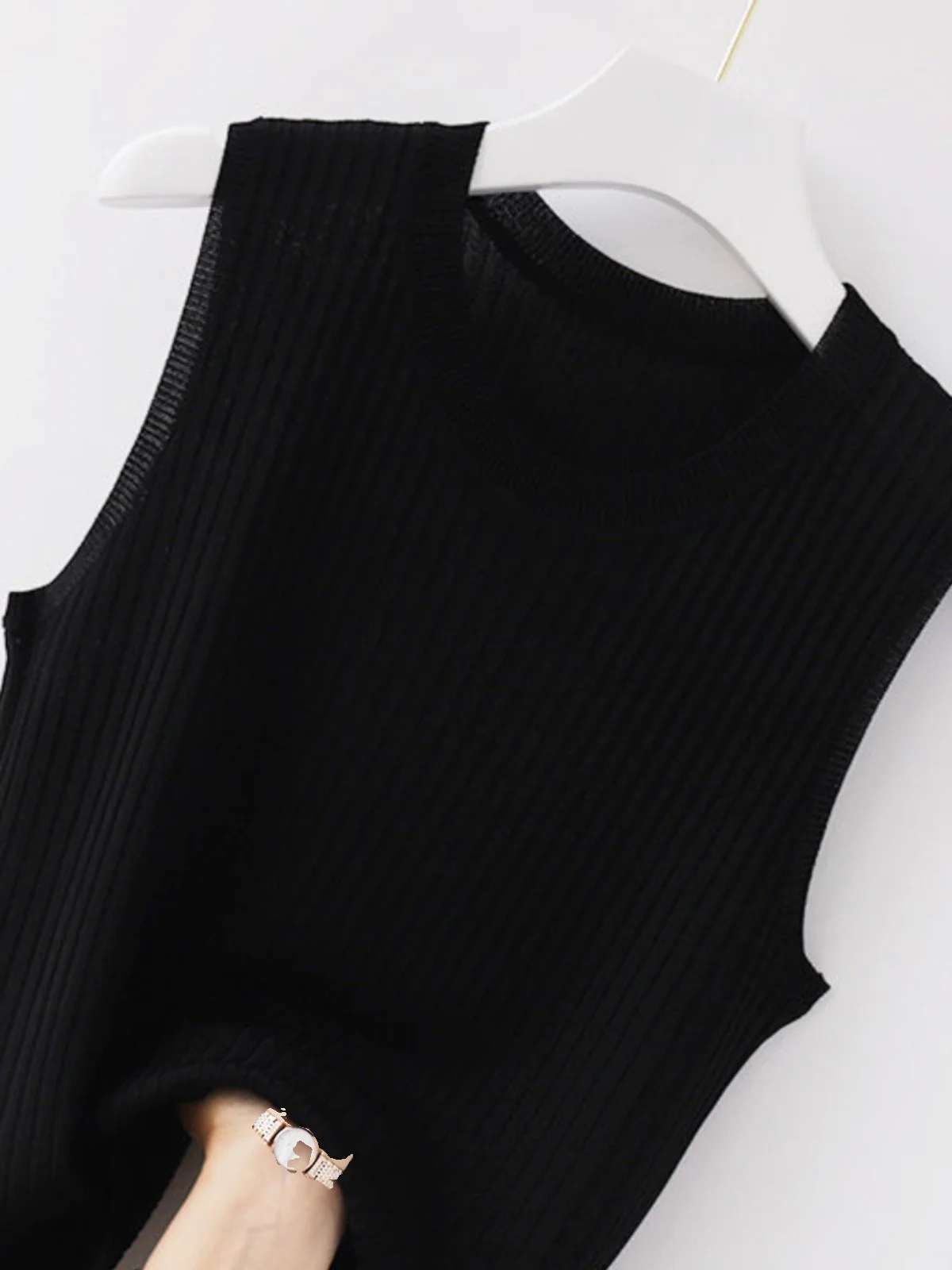 Women's Knitted Svel Vest Top Boting irt Spring Summer New Sle Outerwear Casual Comfortable Thin Fabric Vest