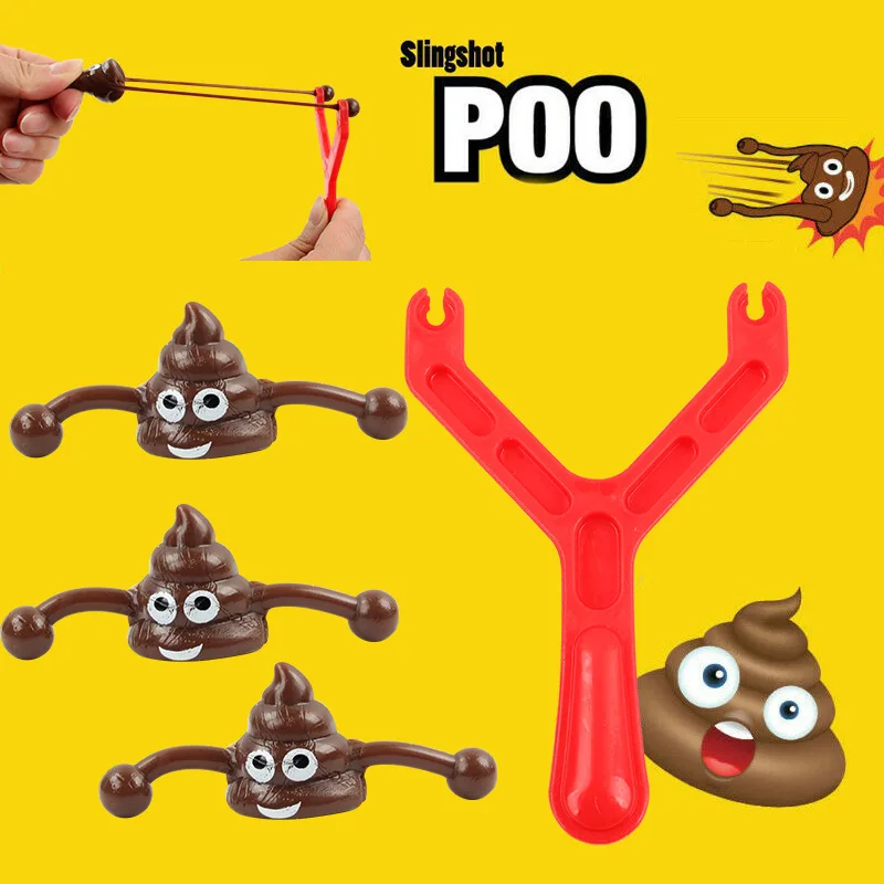 SLINGSH*T POOP Sling Shot Flying Emoji Gross Poo Prank Gift Dog