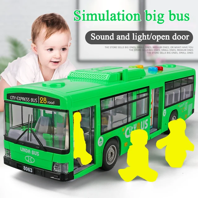 High quality plus size drop-resistant bus bus bus children 3 years old 6 baby simulation inertia bus model toy 1