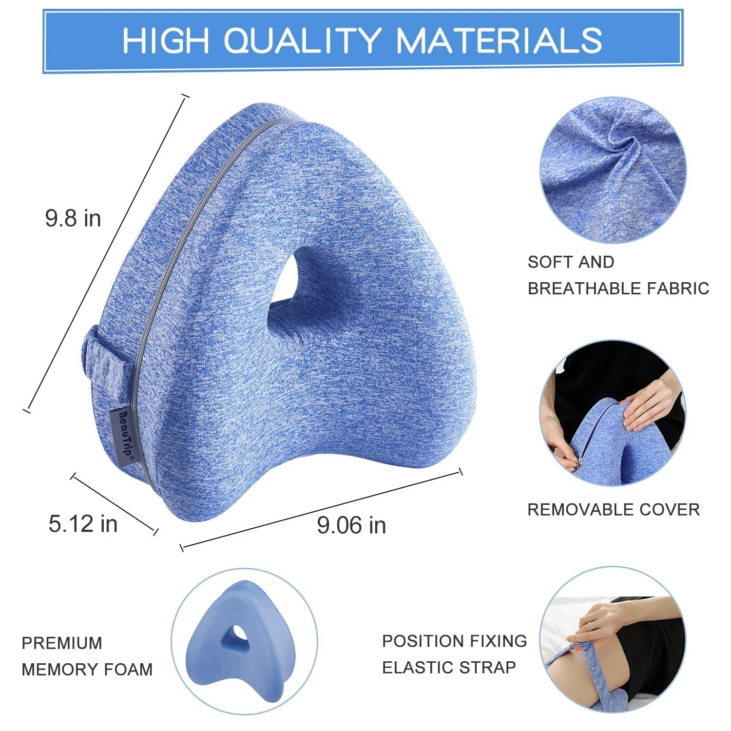 Leg Pillow Body Memory Cotton Home Foam Sleeping Orthopedic Pain Relief
