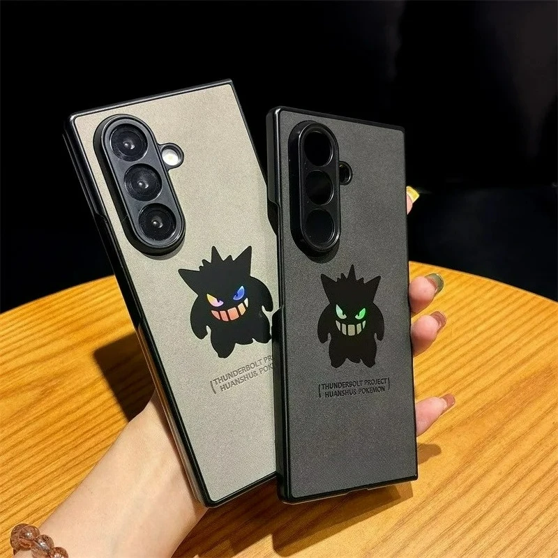 Cute Cartoon Gengar Laser Leather Texture Shockproof Phone Case