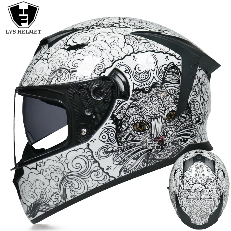 thumbnail image 1 of Accesorios para motocicletas Capacete de moto Casco de motocicleta con certificación DOT Lentes dobles Protección UV Para hombres y mujeres 702, 1 of 5