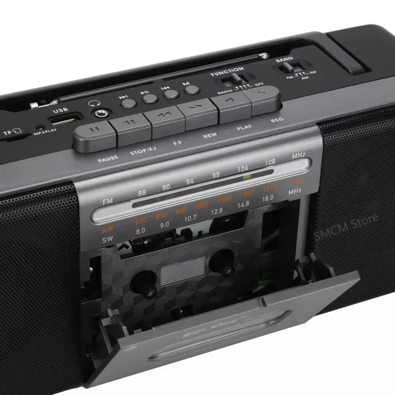 Retro Boombox Tape Player and Recorder AM/FM/SW Multi-band Radio with Built-in Bluetooth Speakers High Quality and High Volume