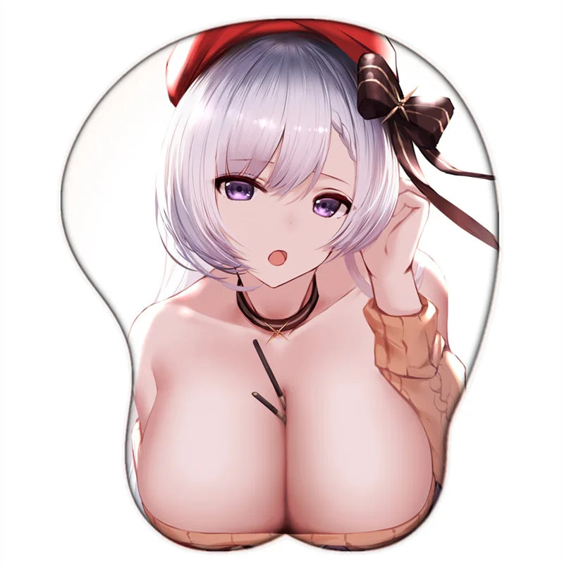 

Belfast (shopping with The Head Maid) for Azur Lane Sexy Big Breast Mouse Pad 3D with Wrist Oppai Silicone