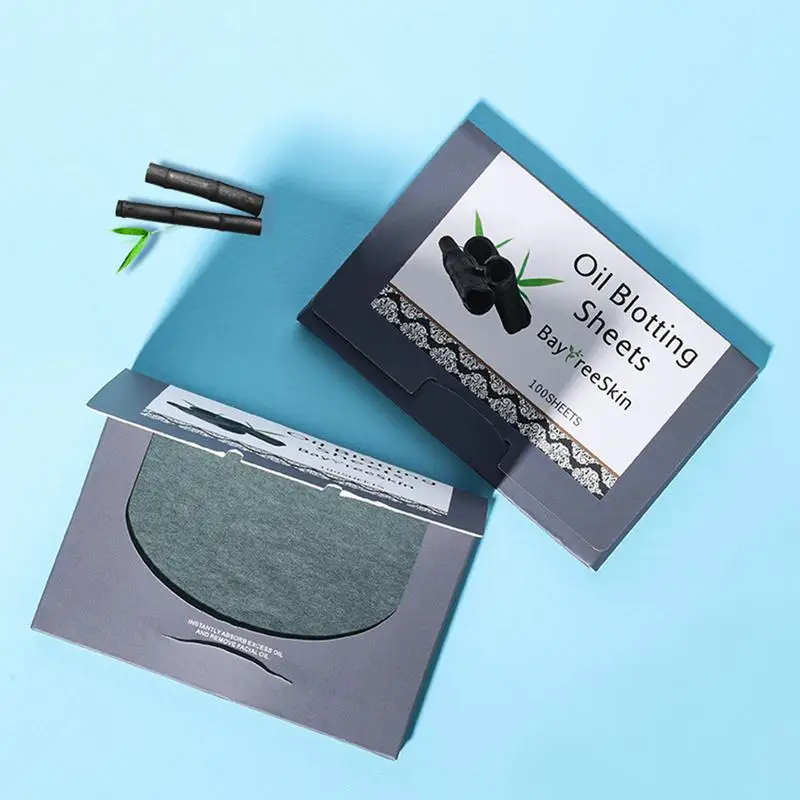 Oil Blotting Sheets For Face Bamboo Charcoal Blotting Paper Oil Absorbing Tissues Oily Skin Control For Men And Women 100 Sheets