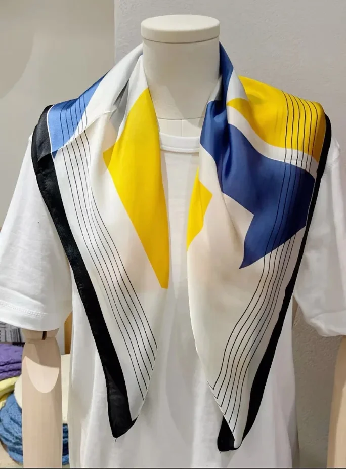 Blue white and yellow stripes
