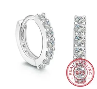 Boucles d'oreilles en argent Sterling 925 de haute qualité, boucles d'oreilles de luxe en Zircon circulaire de 10mm pour filles et femmes, bijoux de fête de mariage, cadeaux 1