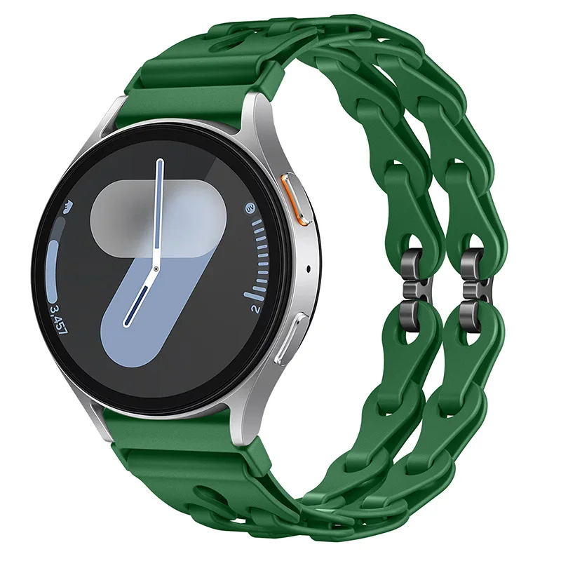 Silicone Chain Strap - 20mm/22mm Versatile Smartwatch Bracelet