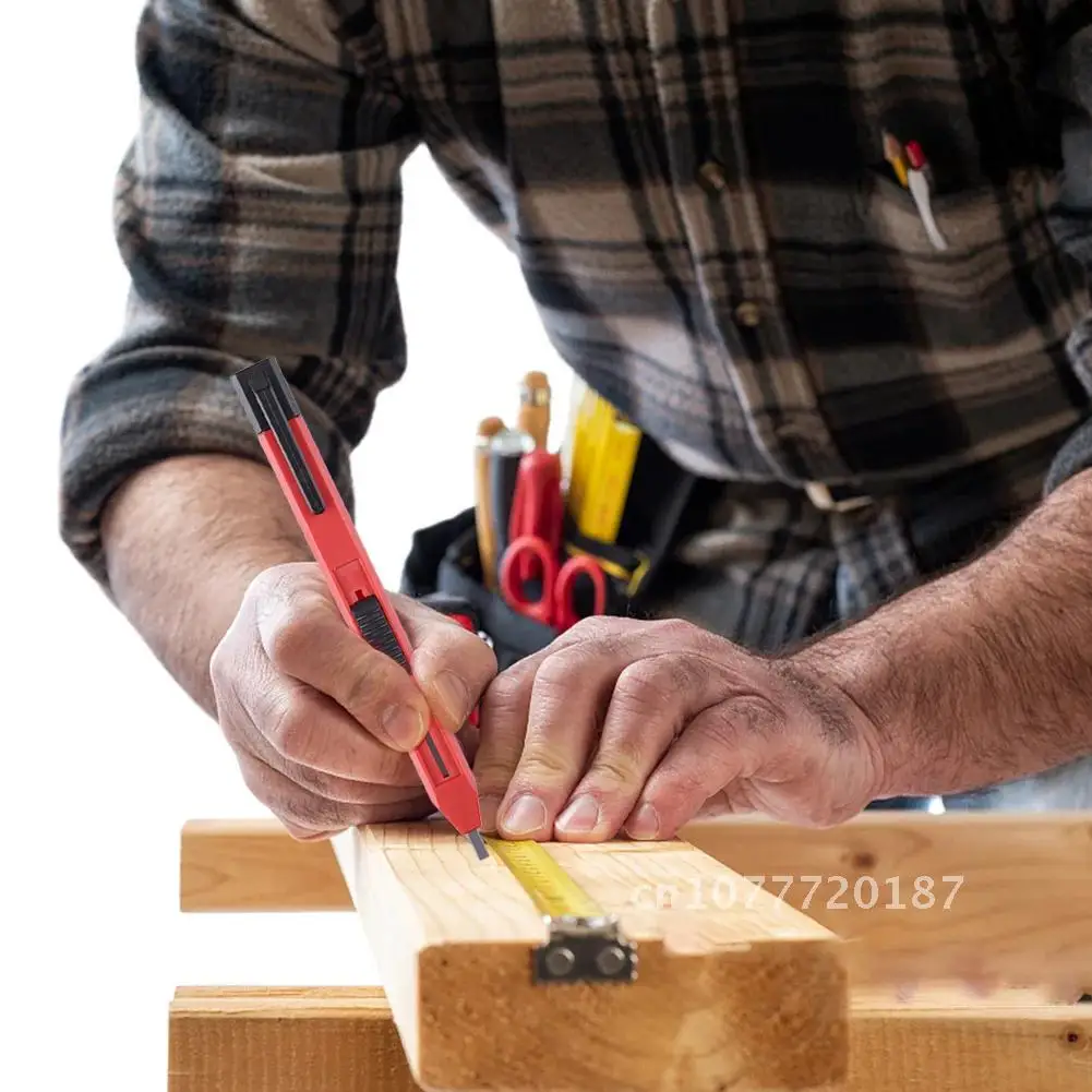 

Pencils for Carpenters with Solid Durable Refills Black Scriber Marker Pen for Architects Woodworking Marking Tools