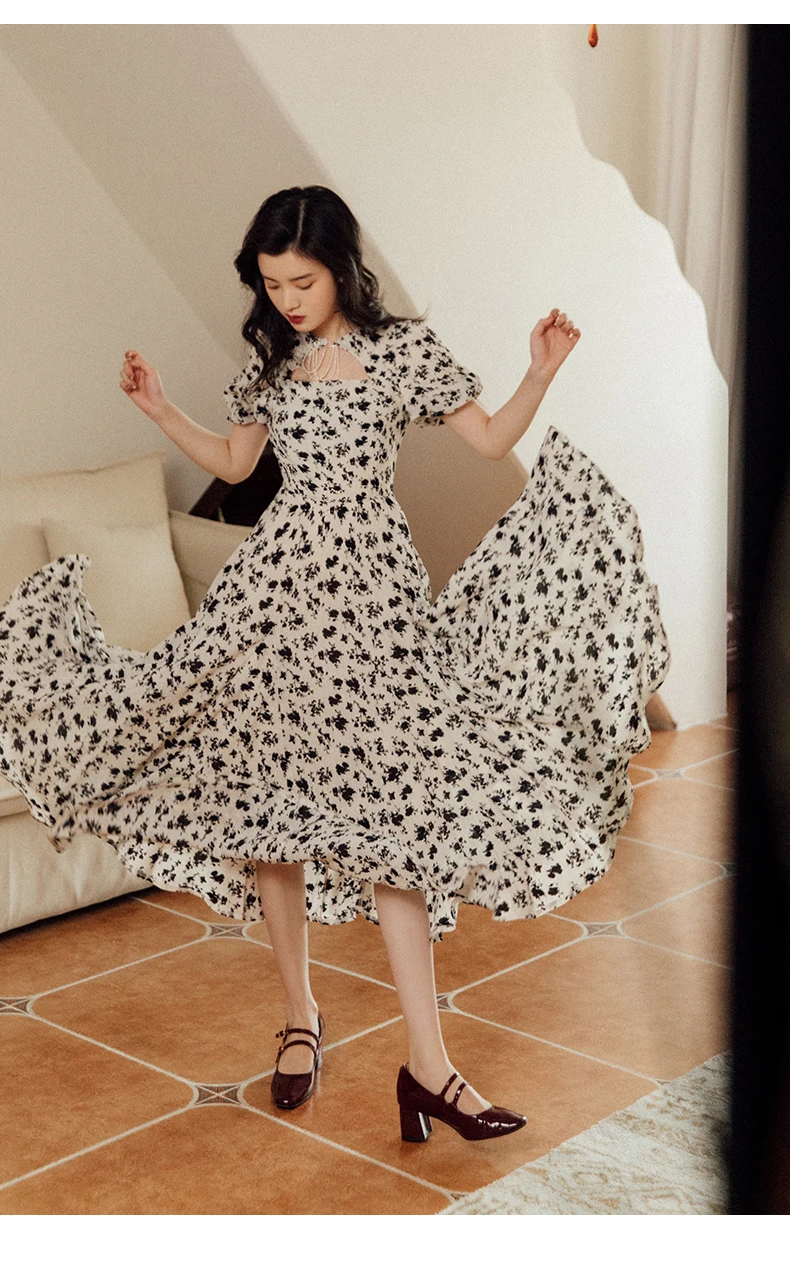 Vintage Dress Beading Hollow 
