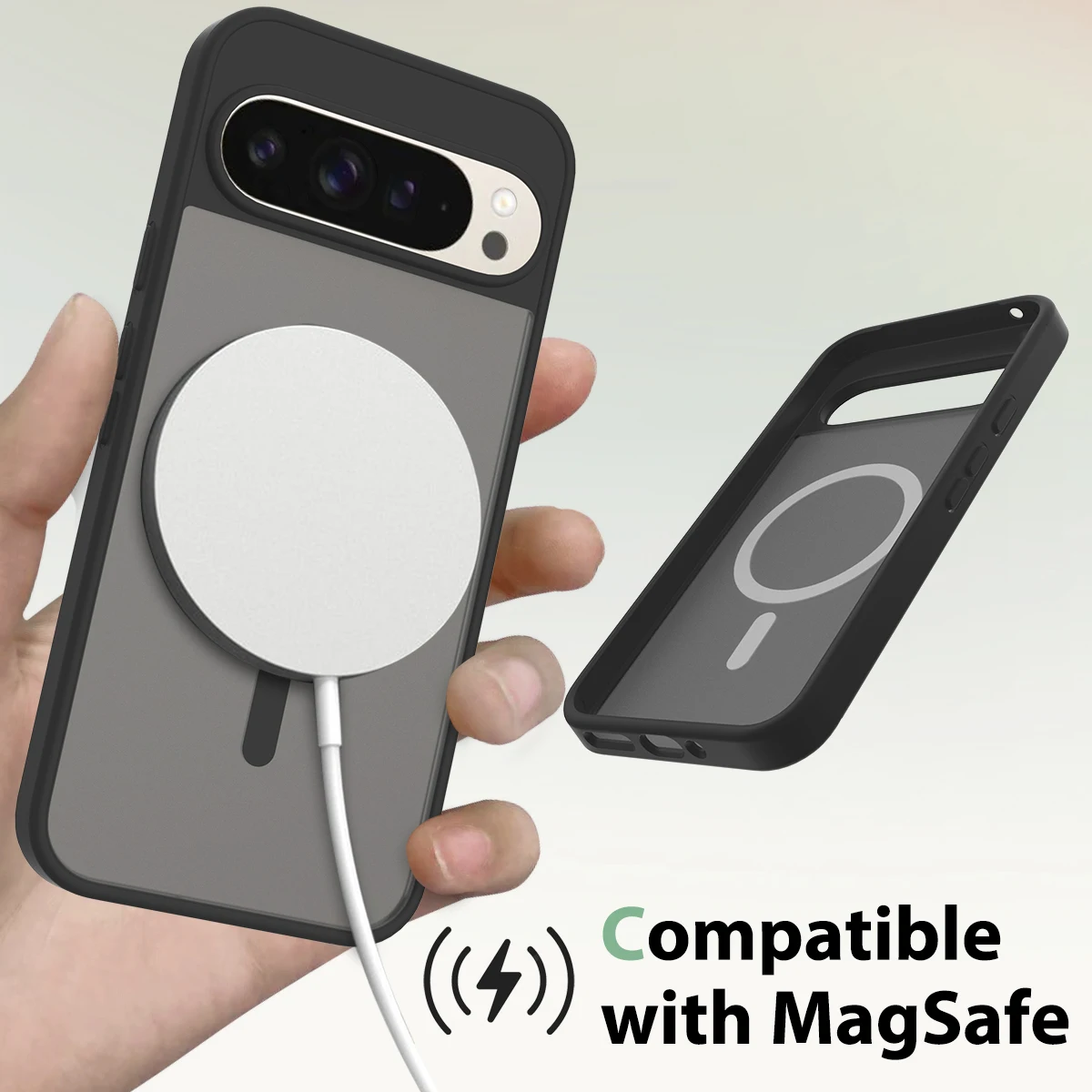Magnetic Matte Translucent PC Shockproof Case with Magsafe Wireless Charging Compatibility