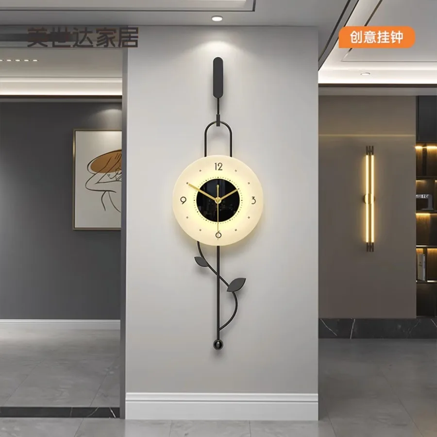 

Elegant Home Wall Clock Decoration Hand Gift Round Living Room Wall Clock Pieces Classic Light Number Modern Reloj Home Decor
