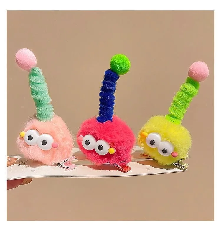 2024 nette Cartoon Plüsch Lustige Haarnadeln Kinder Mädchen Kid Pony Haar Clips Pin Barrettes Zubehör Haarspange Kopfbedeckung Kopfschmuck – Detail 3