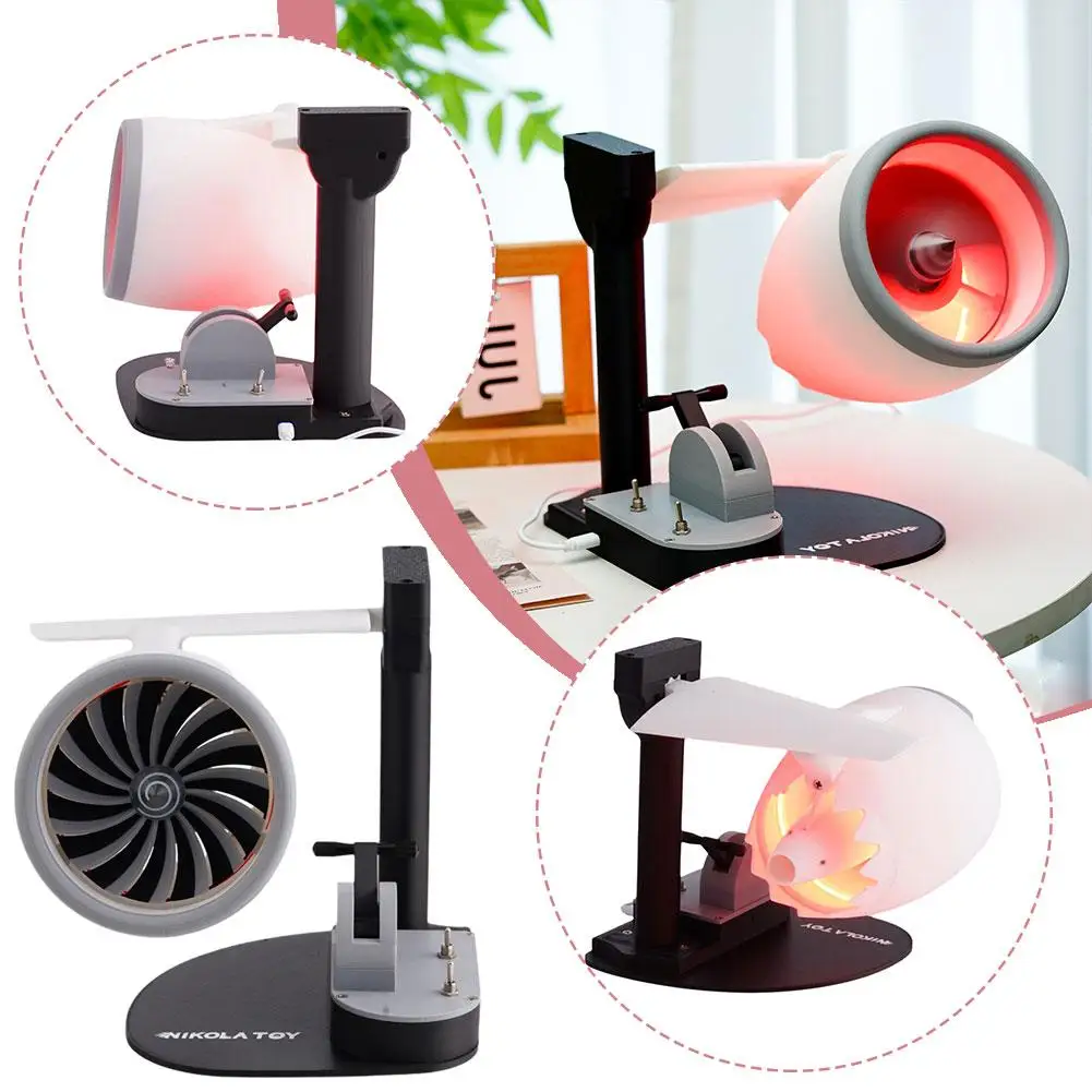 Desktop Turbofan usb interface Moulding Creative Fan Red Tail Flame Humidifying Spray Turbine Engine Model Toy High Power Fan