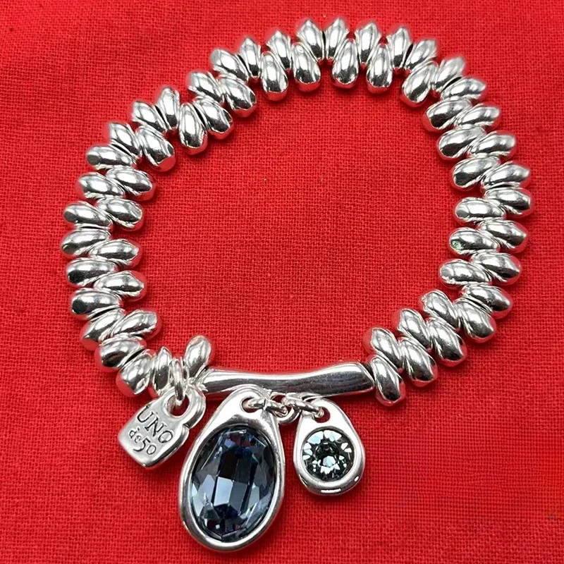 UNOde50-pulsera de joyas geométricas exquisitas para mujer, joyería romántica, bolsa de regalo, tendencia de moda española, novedad de 2023