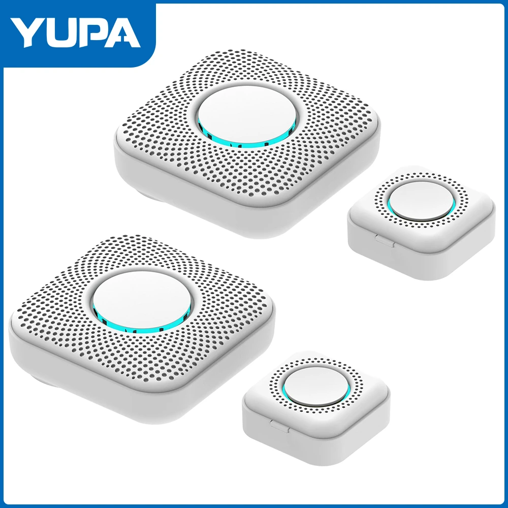 in home intercom music systems YUPA 433MHZ Wireless Smart Doorbell LED Light 36 Songs Welcome Home Security EU US Pulg Button Doorbell smart intercom