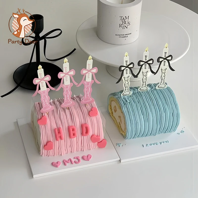 6 teil/satz Papier Kerzen für Geburtstag Kuchen Kuchen Topper Cupcake Dekoration Dessert Kerzen für Geburtstag Kuchen Kuchen Topper Geschenke